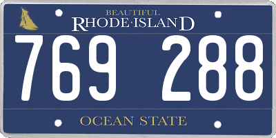 RI license plate 769288