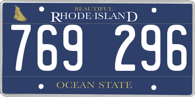 RI license plate 769296