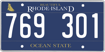 RI license plate 769301