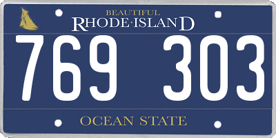 RI license plate 769303