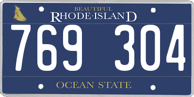 RI license plate 769304