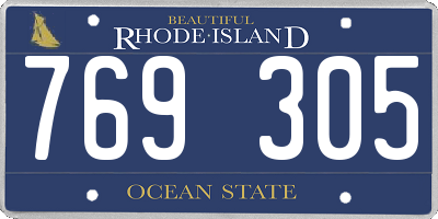 RI license plate 769305