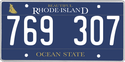 RI license plate 769307