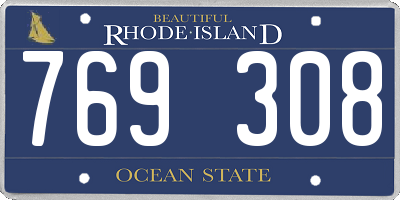 RI license plate 769308