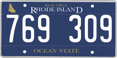 RI license plate 769309