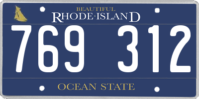 RI license plate 769312
