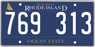 RI license plate 769313