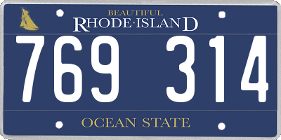 RI license plate 769314