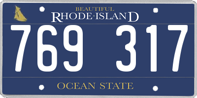 RI license plate 769317