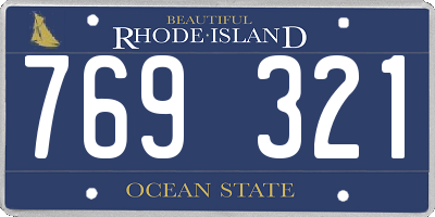 RI license plate 769321