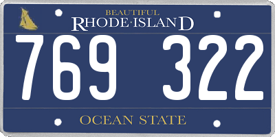 RI license plate 769322