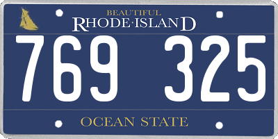 RI license plate 769325