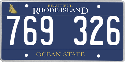 RI license plate 769326
