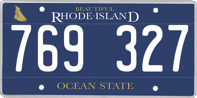 RI license plate 769327