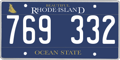 RI license plate 769332