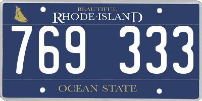 RI license plate 769333
