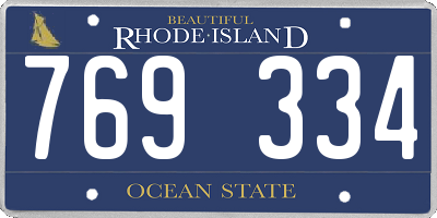 RI license plate 769334