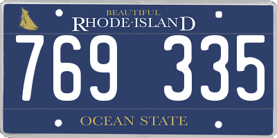 RI license plate 769335