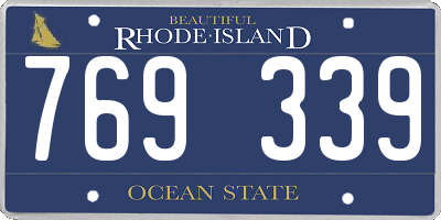 RI license plate 769339