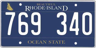 RI license plate 769340