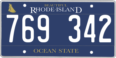 RI license plate 769342