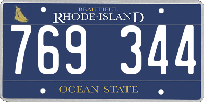 RI license plate 769344