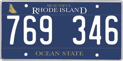 RI license plate 769346