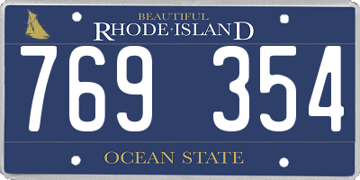 RI license plate 769354