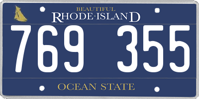 RI license plate 769355