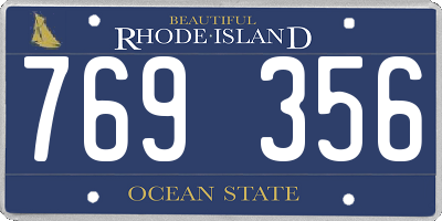 RI license plate 769356