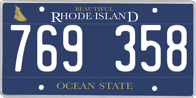 RI license plate 769358
