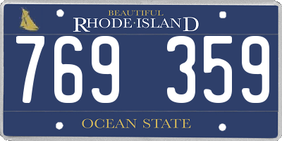 RI license plate 769359