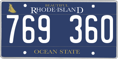RI license plate 769360