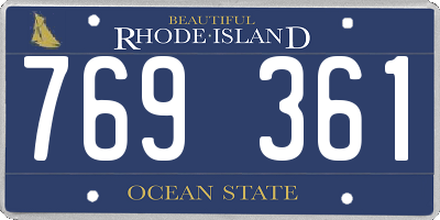 RI license plate 769361