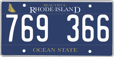 RI license plate 769366
