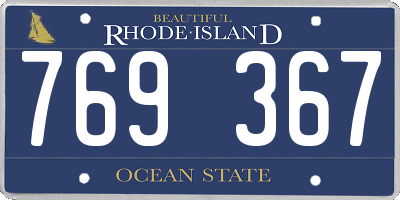 RI license plate 769367