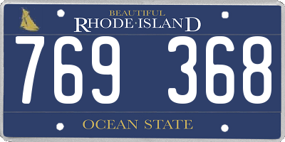 RI license plate 769368