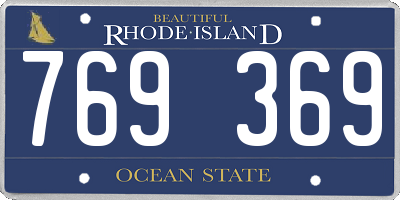 RI license plate 769369