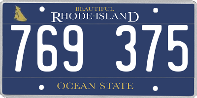 RI license plate 769375