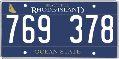 RI license plate 769378