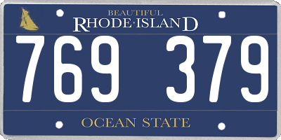 RI license plate 769379