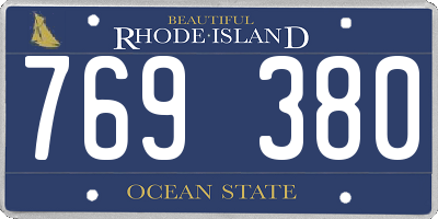 RI license plate 769380