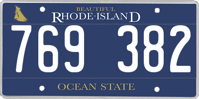 RI license plate 769382