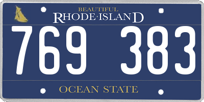 RI license plate 769383