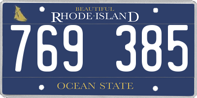RI license plate 769385