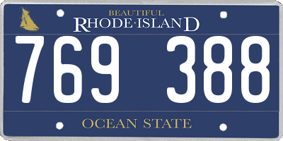 RI license plate 769388