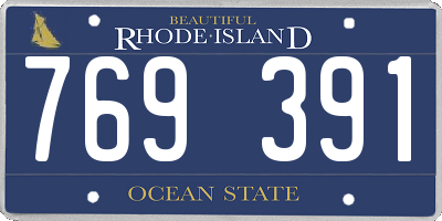RI license plate 769391