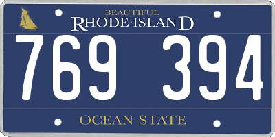 RI license plate 769394
