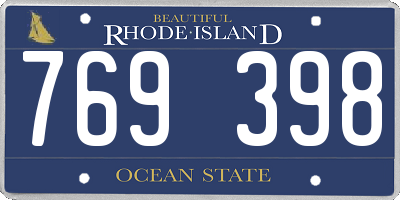 RI license plate 769398