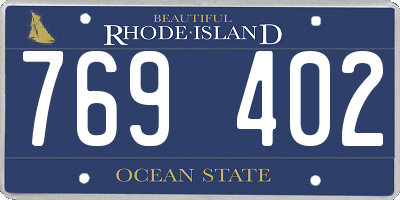 RI license plate 769402